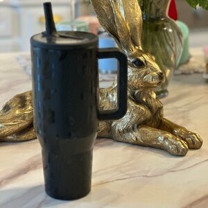 Sleek Black Tumbler with Handle